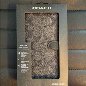 Coach Signature Black Folio Case